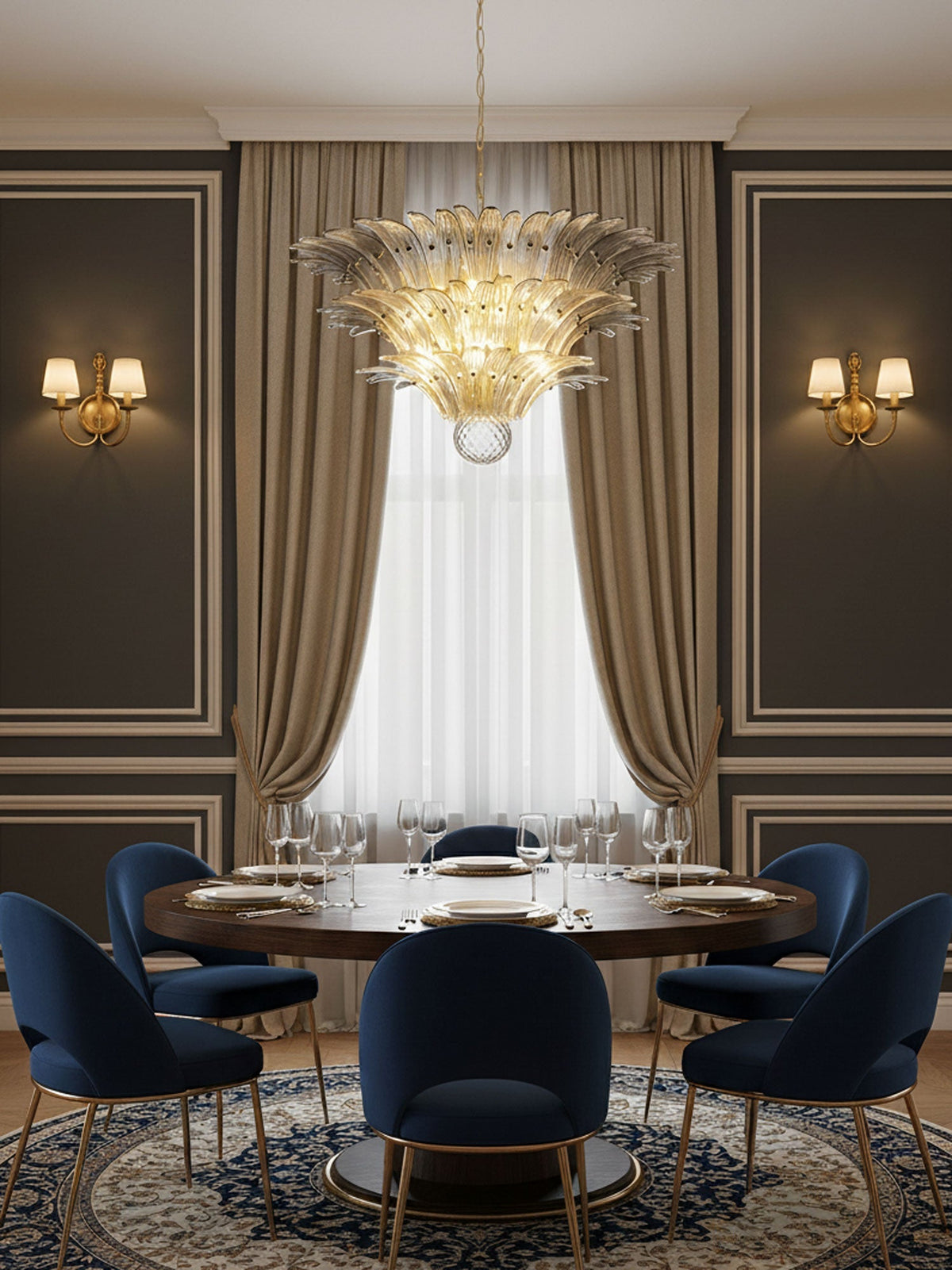 Palm Grove Murano Glass Chandelier