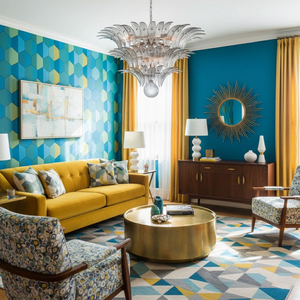 Palm Grove Murano Glass Chandelier