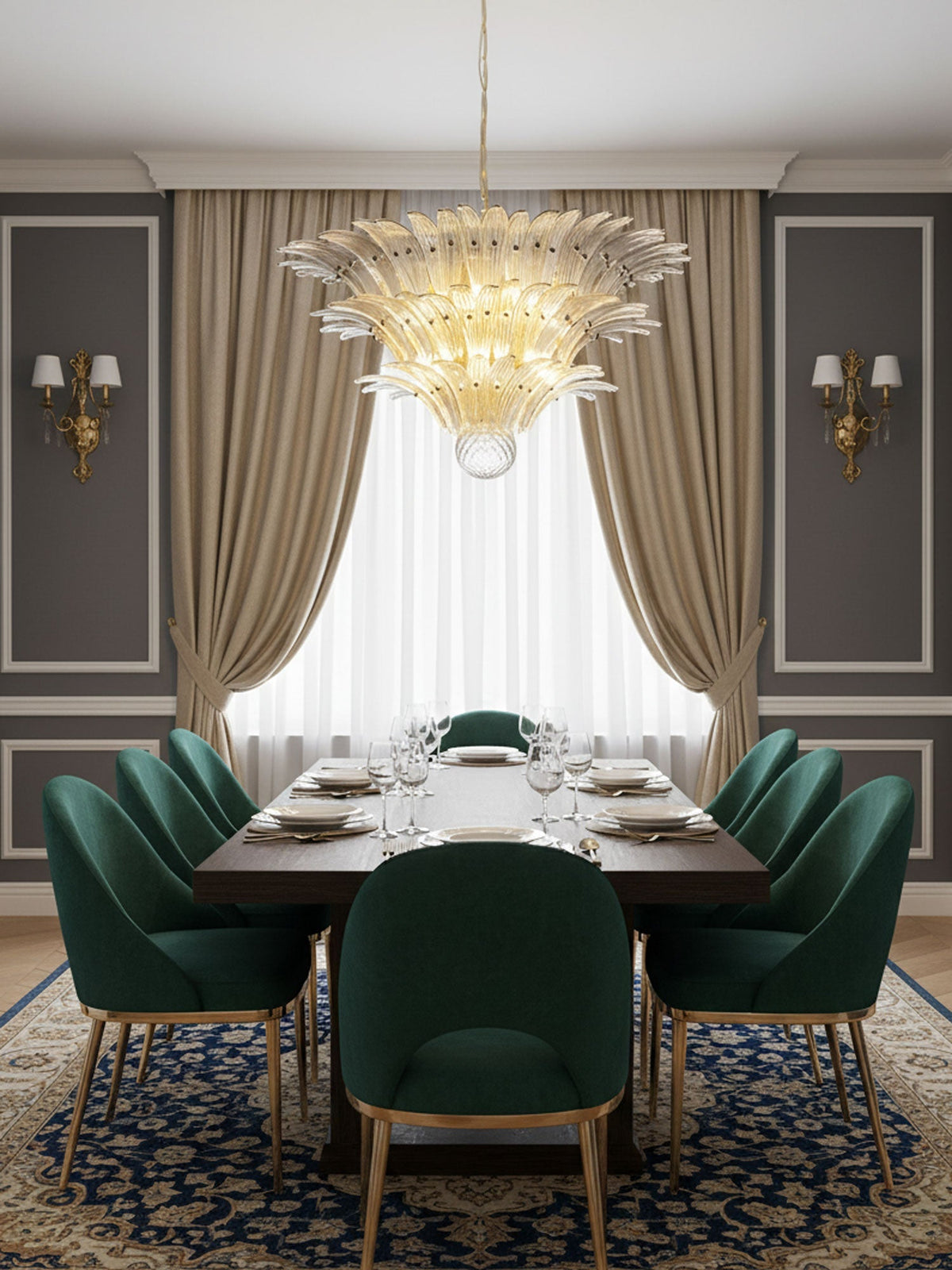 Palm Grove Murano Glass Chandelier