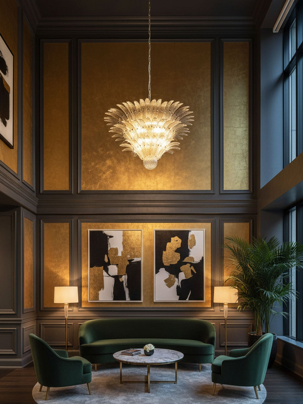 Palm Grove Murano Glass Chandelier
