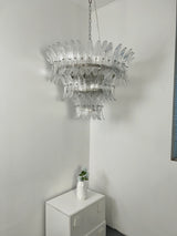 Palm Leaves Murano Transparent Glass Chandelier