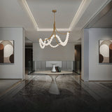 Natural Stone Illuminated Disc Chandelier - CasaraHouse