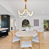 Natural Stone Illuminated Disc Chandelier - CasaraHouse