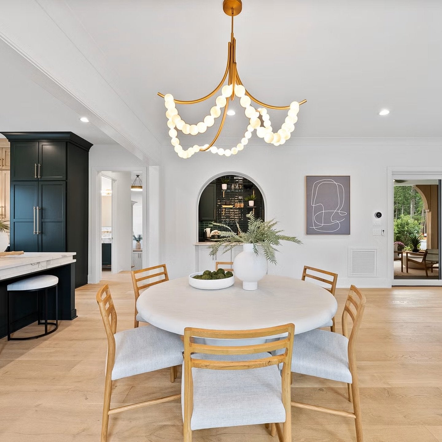 Natural Stone Illuminated Disc Chandelier - CasaraHouse