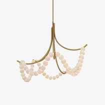 Natural Stone Illuminated Disc Chandelier - CasaraHouse
