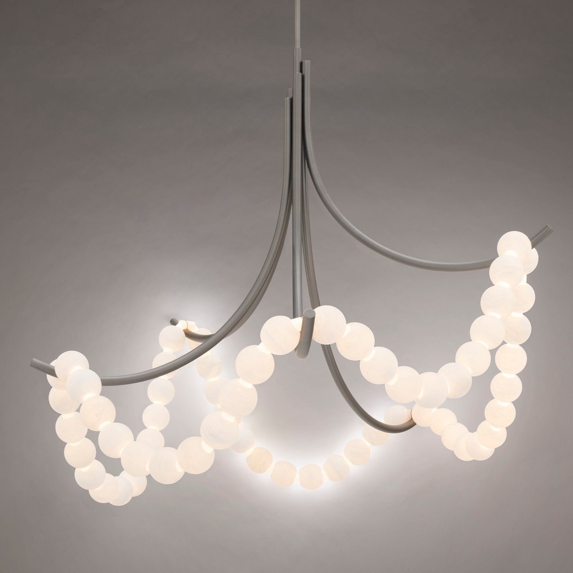 Natural Stone Illuminated Disc Chandelier - CasaraHouse