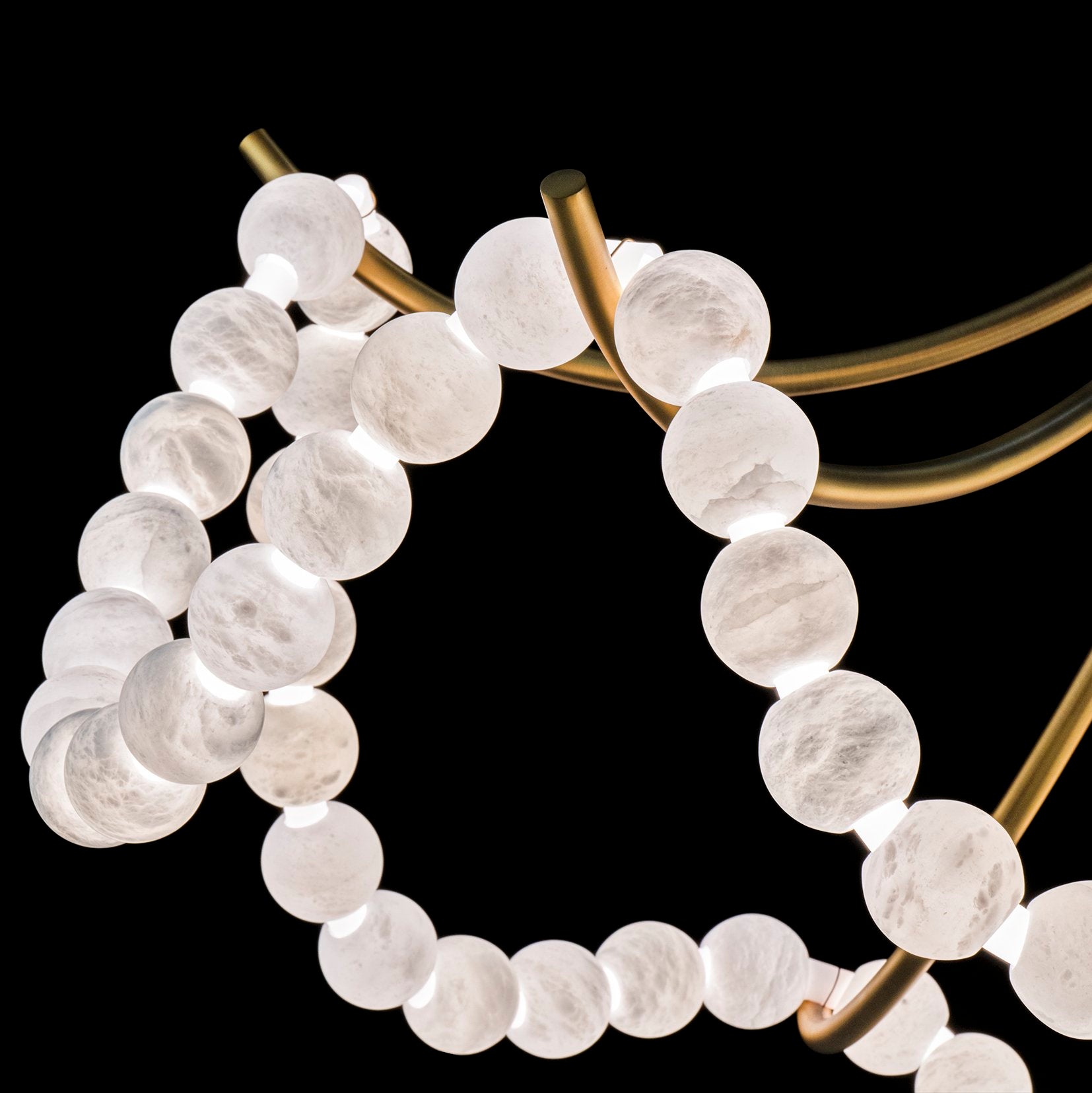 Natural Stone Illuminated Disc Chandelier - CasaraHouse