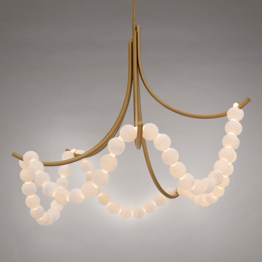 Natural Stone Illuminated Disc Chandelier - CasaraHouse