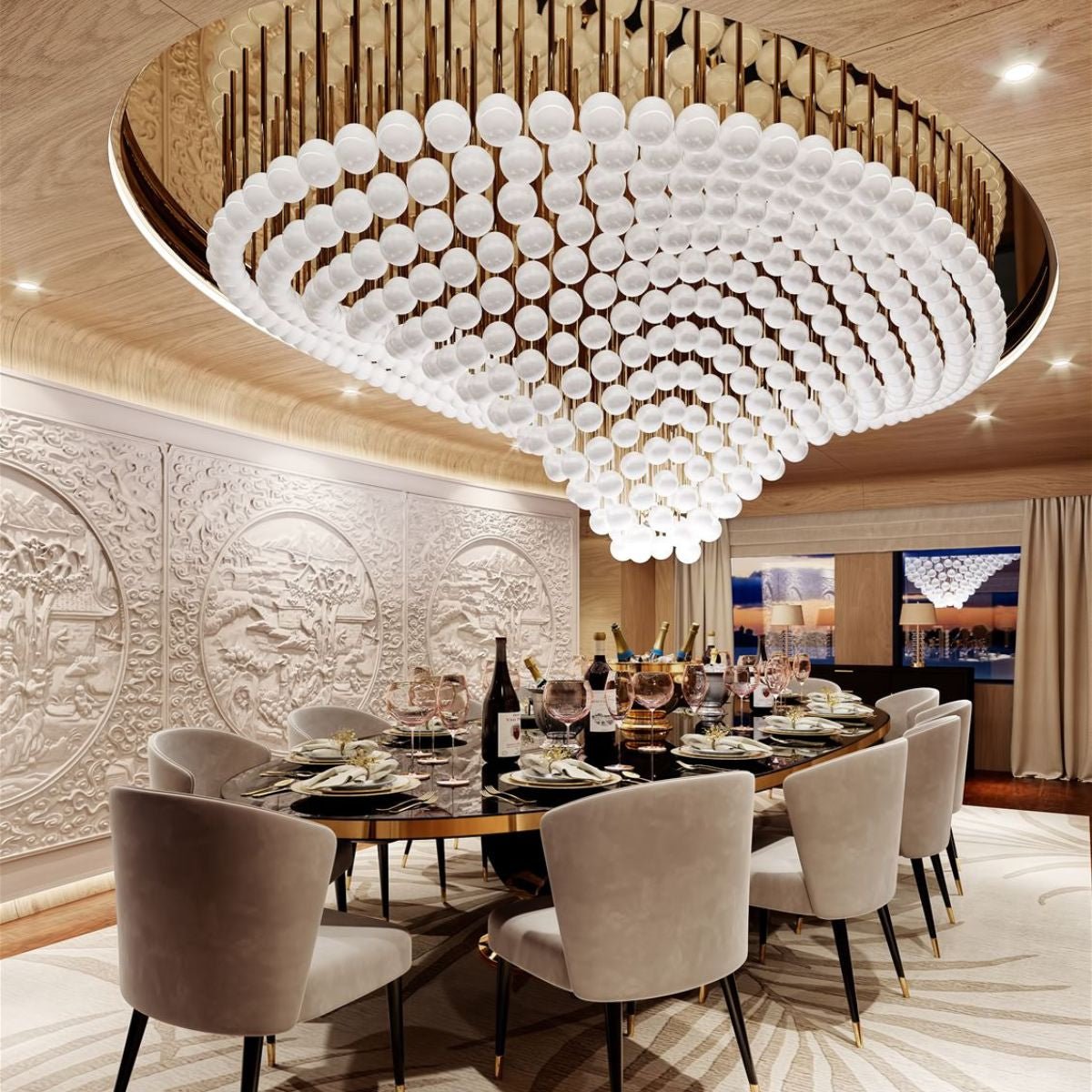 Pearl Wave Customize Chandelier