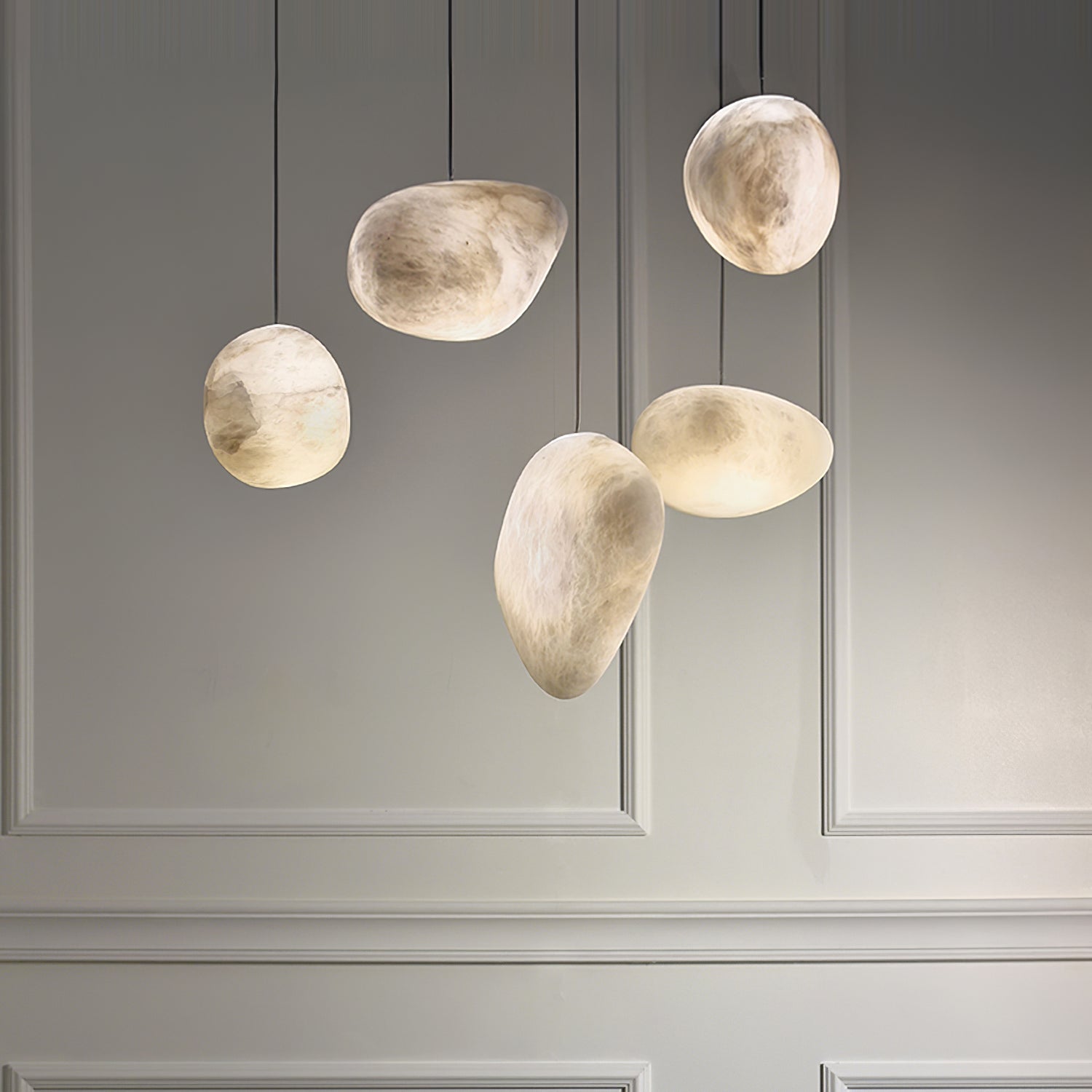 Pelora Alabaster Pebble Pendant Lamp - CasaraHouse