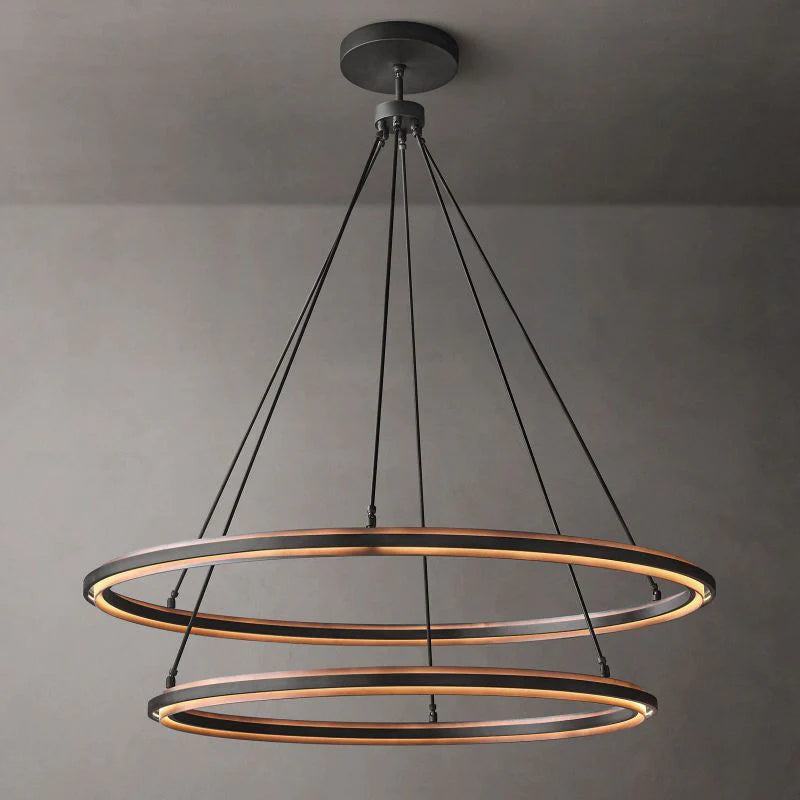 Adin Peralta Bronze 2-Tier Round Chandelier 60"