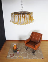 Designer Petal Amber Murano Glass Chandelier - CasaraHouse