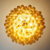 Designer Petal Amber Murano Glass Chandelier - CasaraHouse