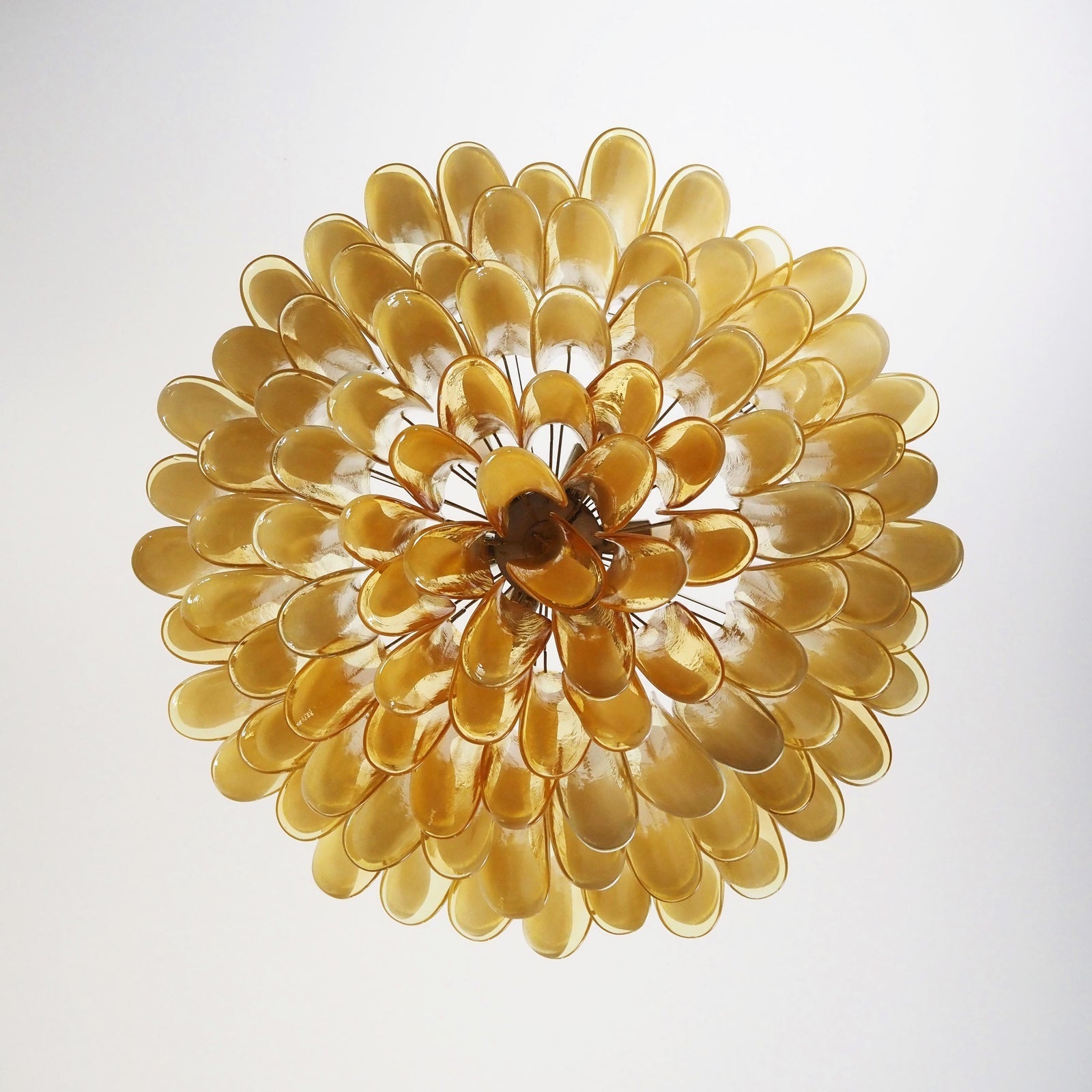 Designer Petal Amber Murano Glass Chandelier - CasaraHouse