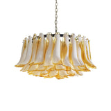 Designer Petal Amber Murano Glass Chandelier - CasaraHouse