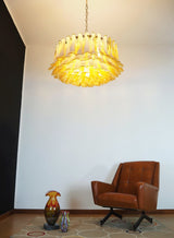 Designer Petal Amber Murano Glass Chandelier - CasaraHouse