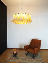 Designer Petal Amber Murano Glass Chandelier - CasaraHouse