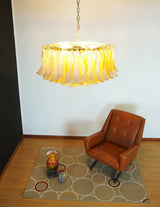Designer Petal Amber Murano Glass Chandelier - CasaraHouse