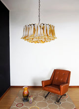 Designer Petal Amber Murano Glass Chandelier - CasaraHouse