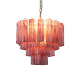 Star Shaped Tube Red Clouds Glass Chandelier