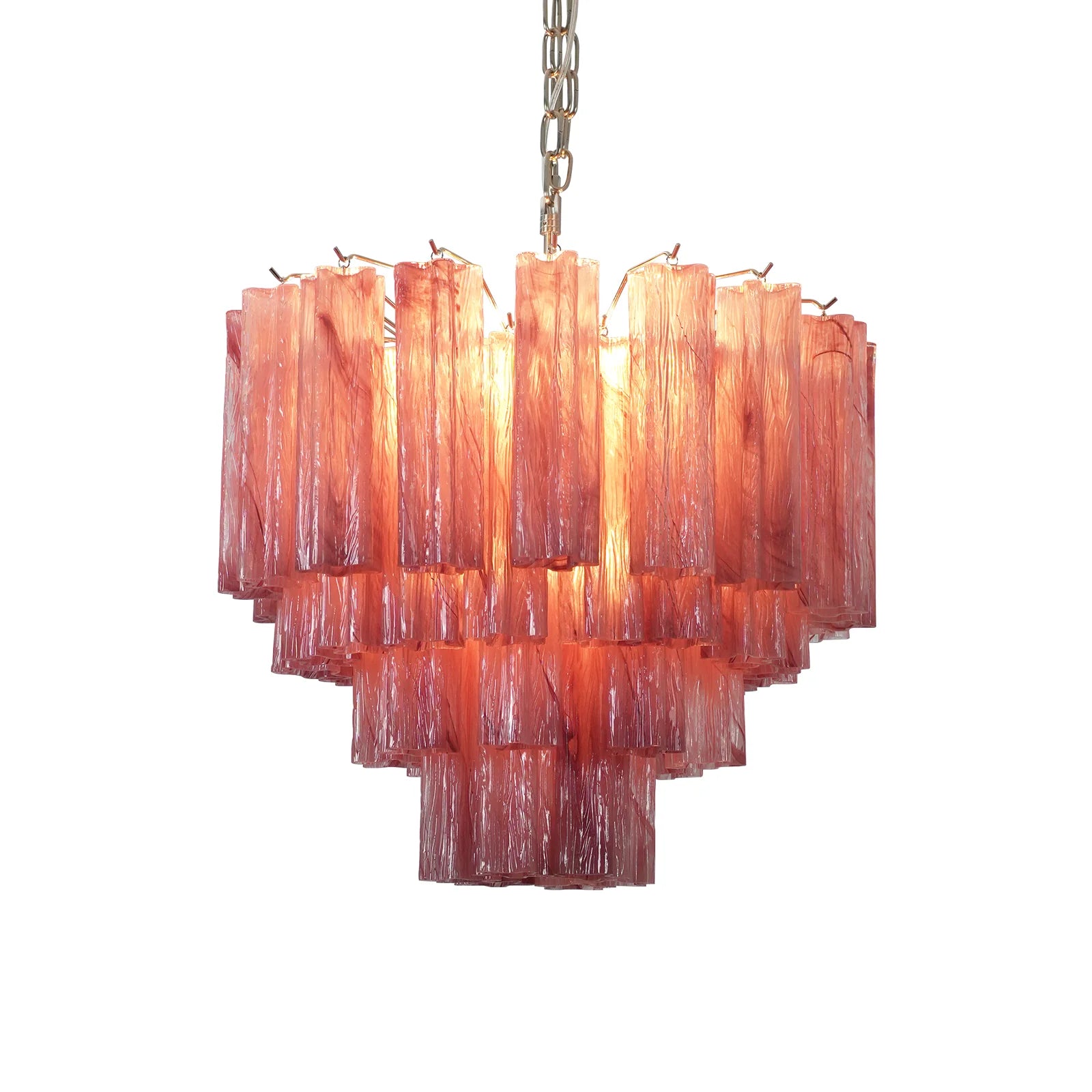 Star Shaped Tube Red Clouds Glass Chandelier