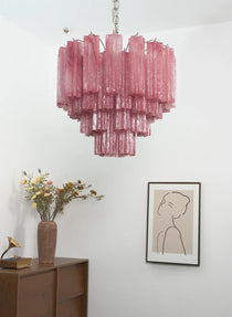 Star Shaped Tube Red Clouds Glass Chandelier