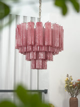 Star Shaped Tube Red Clouds Glass Chandelier