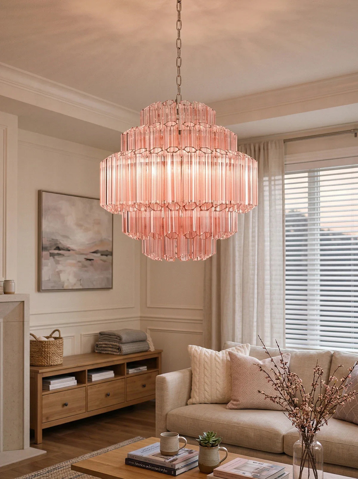 Pink Palermo Round Chandelier Secondary image