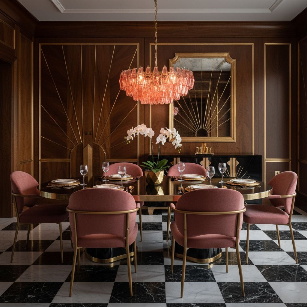 Modern Pink Polygon Drop Chandelier - CasaraHouse