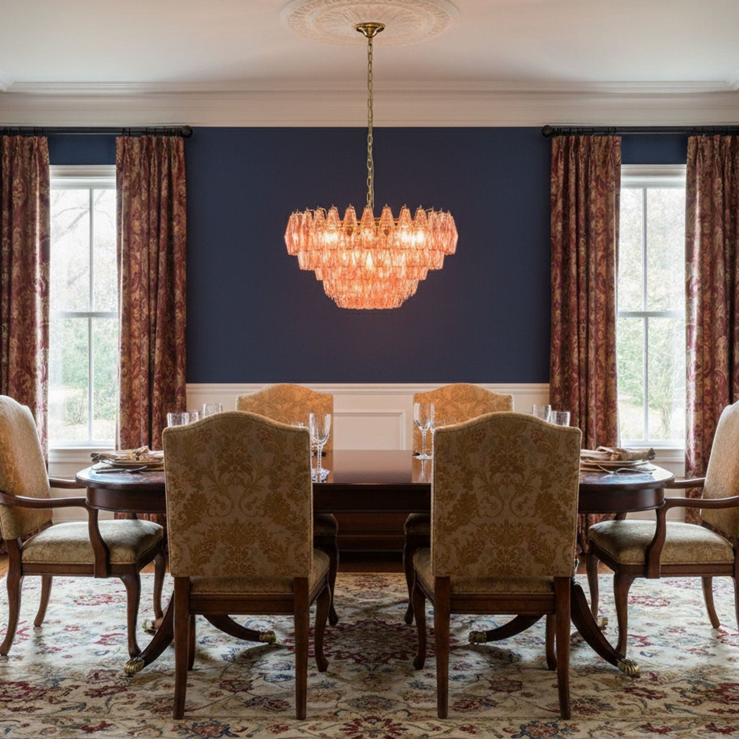 Modern Pink Polygon Drop Chandelier - CasaraHouse
