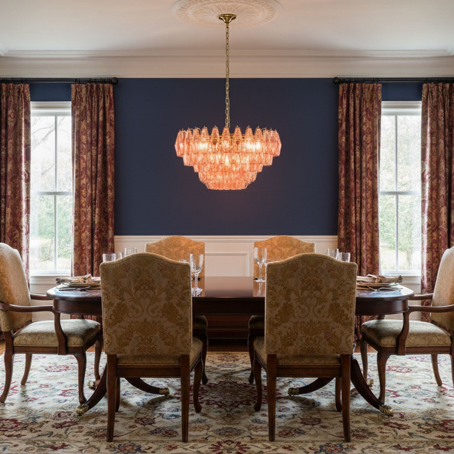 Modern Pink Polygon Drop Chandelier - CasaraHouse