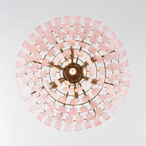 Pink Ridged Glass Rectangle Chandelier