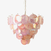Pink Murano Glass Disc Chandelier