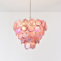 Pink Murano Glass Disc Chandelier