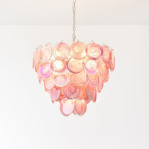 Pink Murano Glass Disc Chandelier