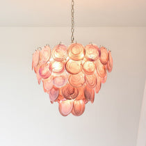 Pink Murano Glass Disc Chandelier