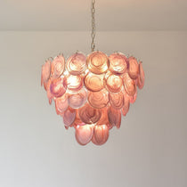 Pink Murano Glass Disc Chandelier