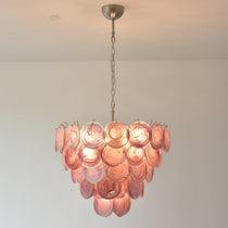 Pink Murano Glass Disc Chandelier