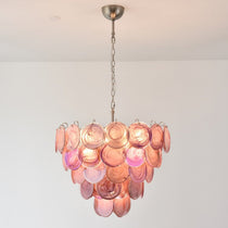 Pink Murano Glass Disc Chandelier