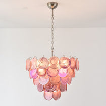 Pink Murano Glass Disc Chandelier