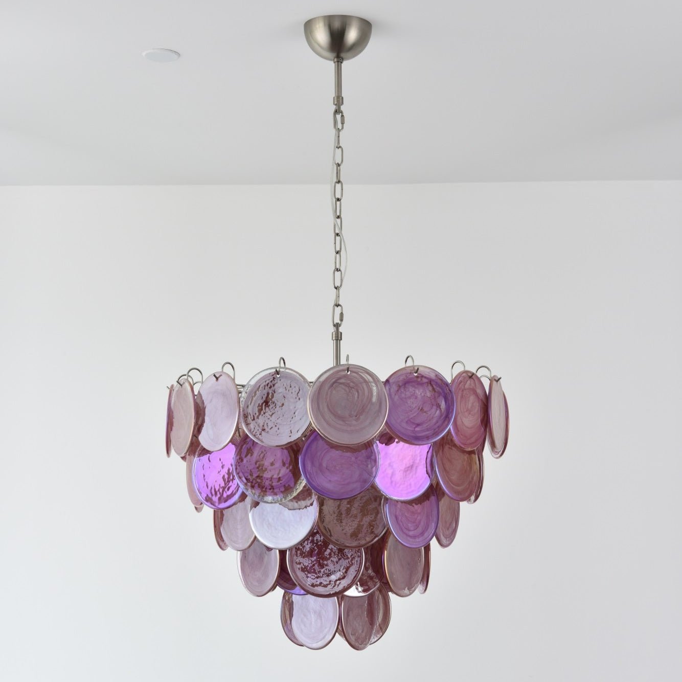 Pink Murano Glass Disc Chandelier