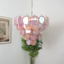 Pink Murano Glass Disc Chandelier