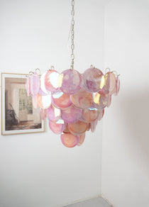 Pink Murano Glass Disc Chandelier
