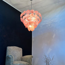 Pink Murano Glass Disc Chandelier