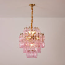 Pink Murano Glass Prism Chandelier