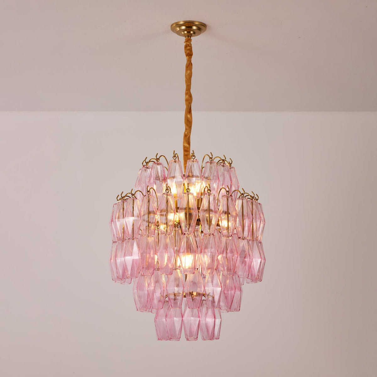 Pink Murano Glass Prism Chandelier Main image