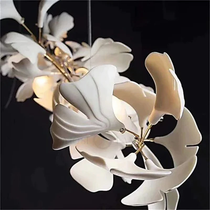 Modern Porcelain Ginkgo Branch Chandelier