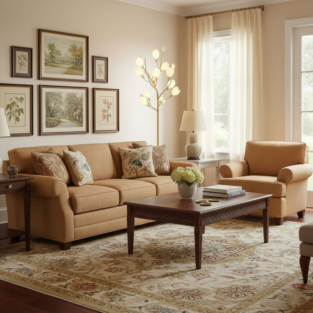 Porcelain Magnolia Floor Lamp