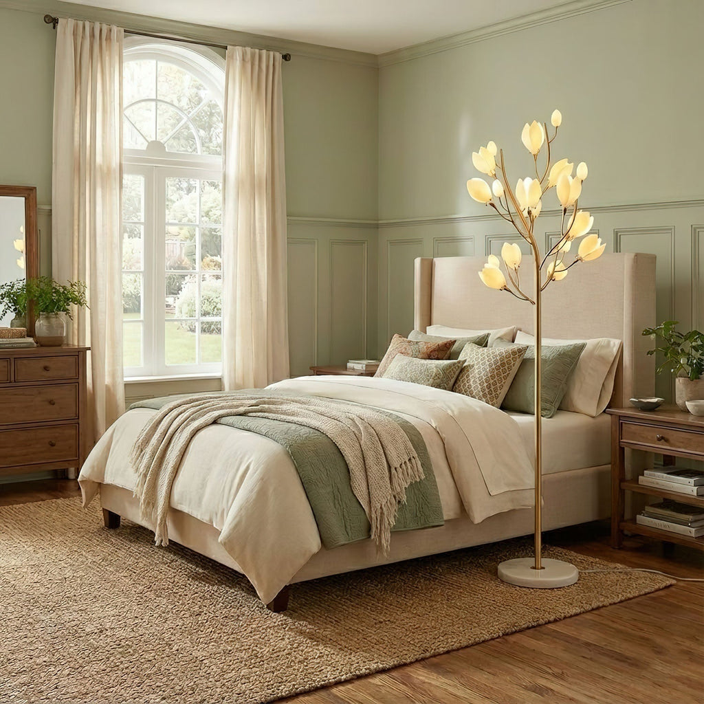 Porcelain Magnolia Floor Lamp