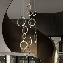 Primary Crystal 12 Rings Staircase Chandelier